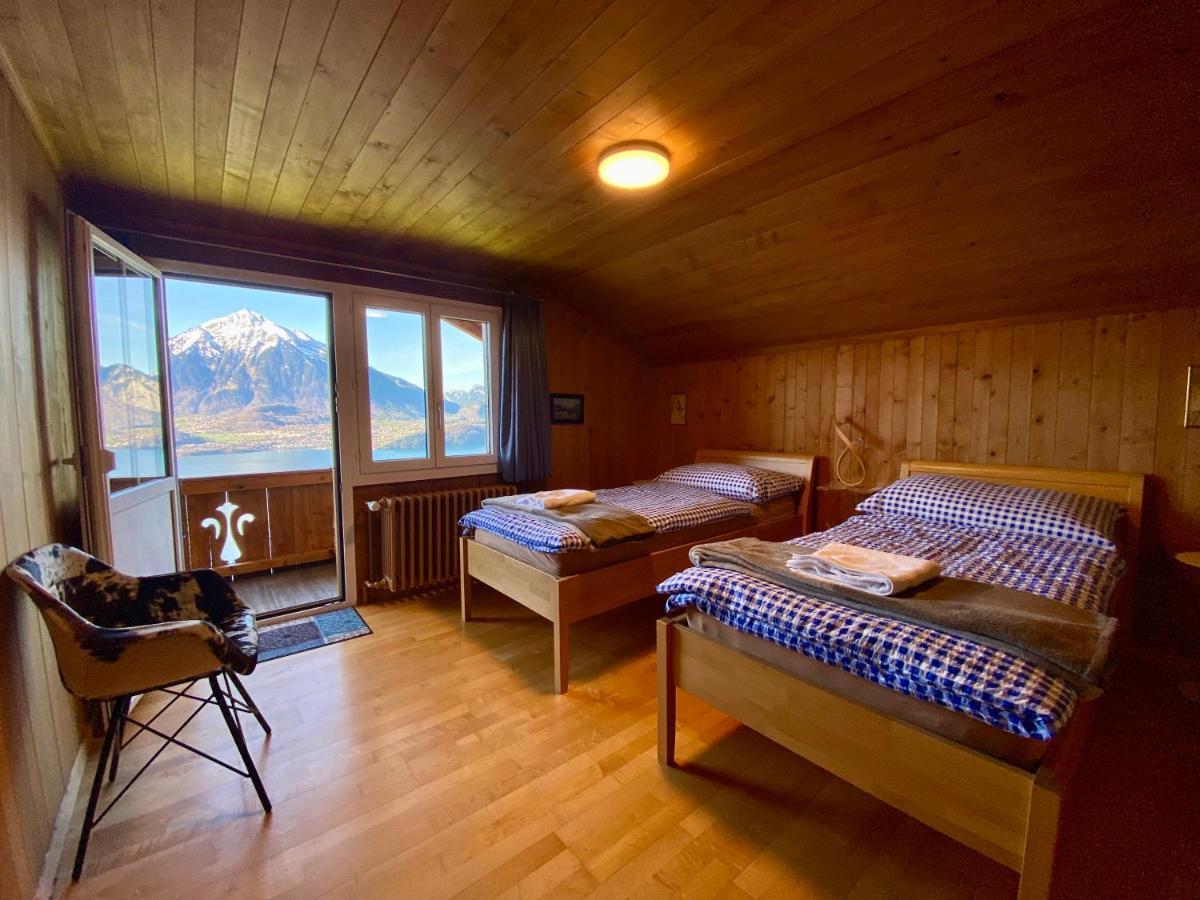 Chalet Egglen "Typical Swiss House, Best Views, Private Jacuzzi" Sigriswil Exterior foto