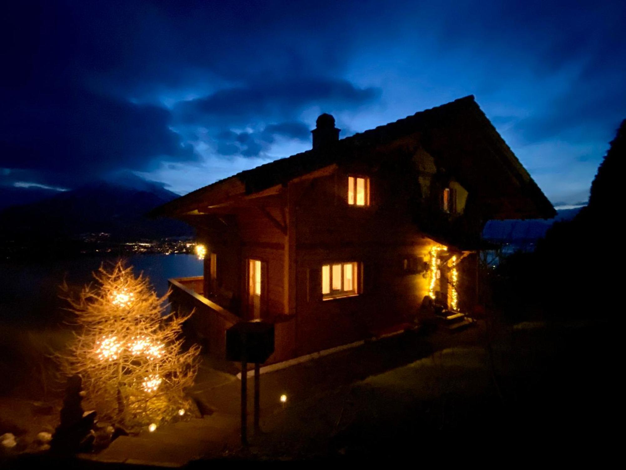 Chalet Egglen "Typical Swiss House, Best Views, Private Jacuzzi" Sigriswil Exterior foto