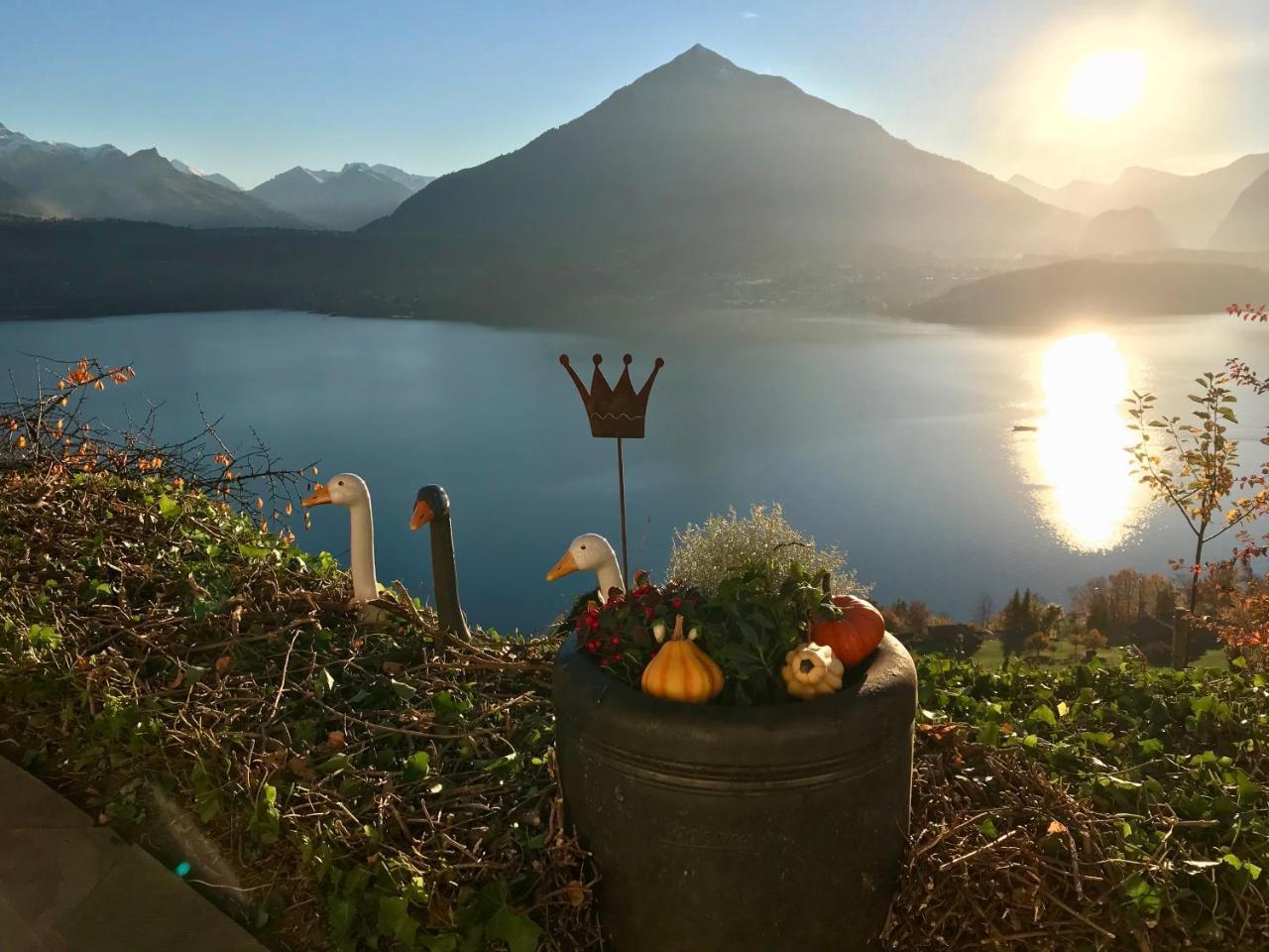 Chalet Egglen "Typical Swiss House, Best Views, Private Jacuzzi" Sigriswil Exterior foto