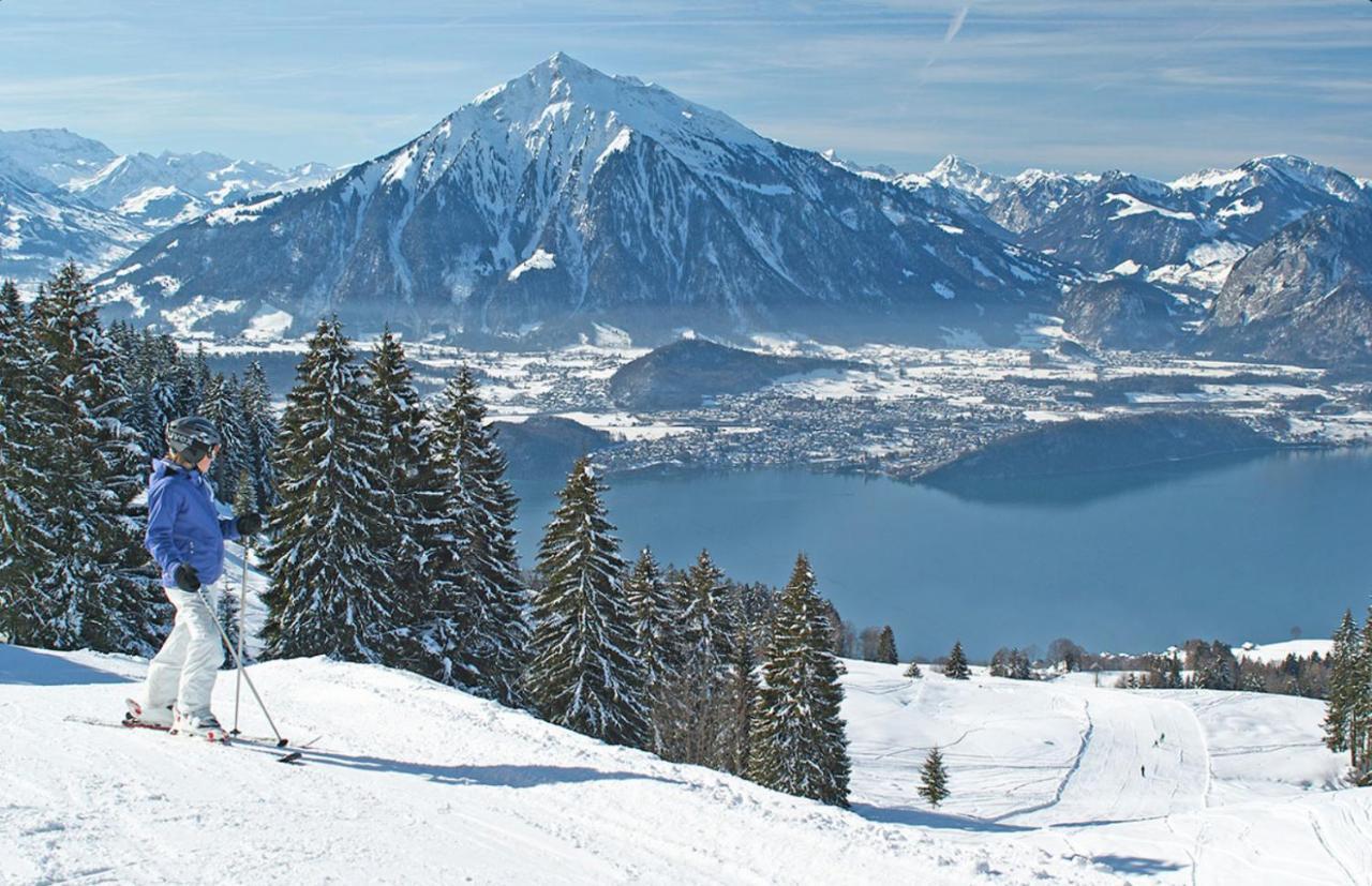 Chalet Egglen "Typical Swiss House, Best Views, Private Jacuzzi" Sigriswil Exterior foto